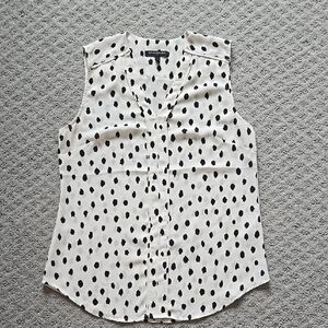 Banana Republic White and Black Blouse
